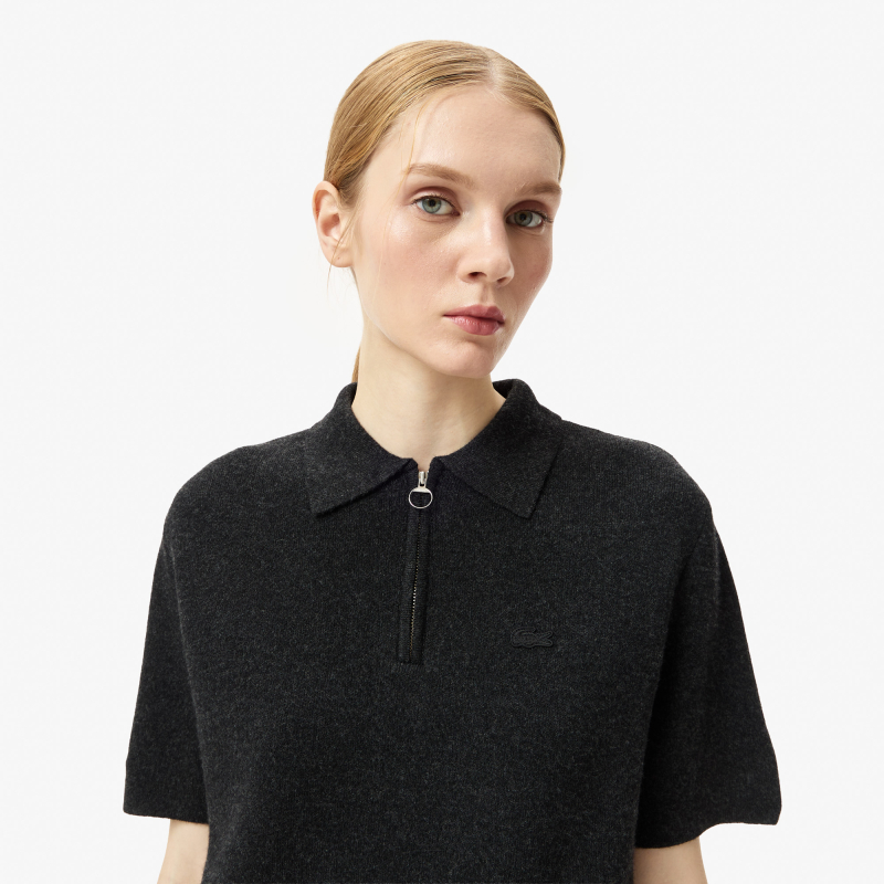 Женская кофта Lacoste с коротким рукавом и воротом на молнии