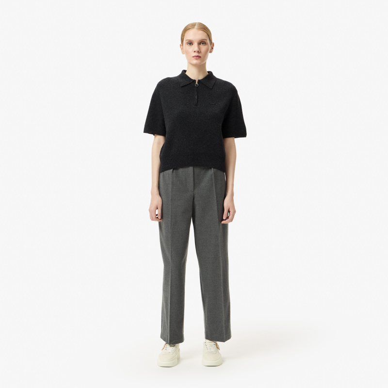 Женская кофта Lacoste с коротким рукавом и воротом на молнии