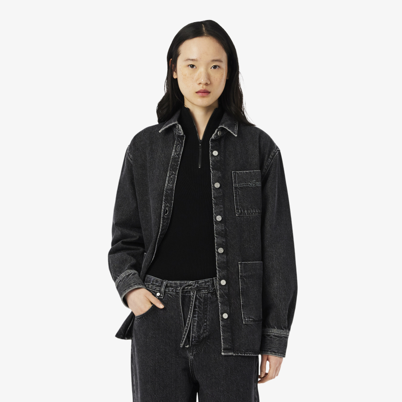 

Женская джинсовая куртка Lacoste из органического хлопка, Чёрный