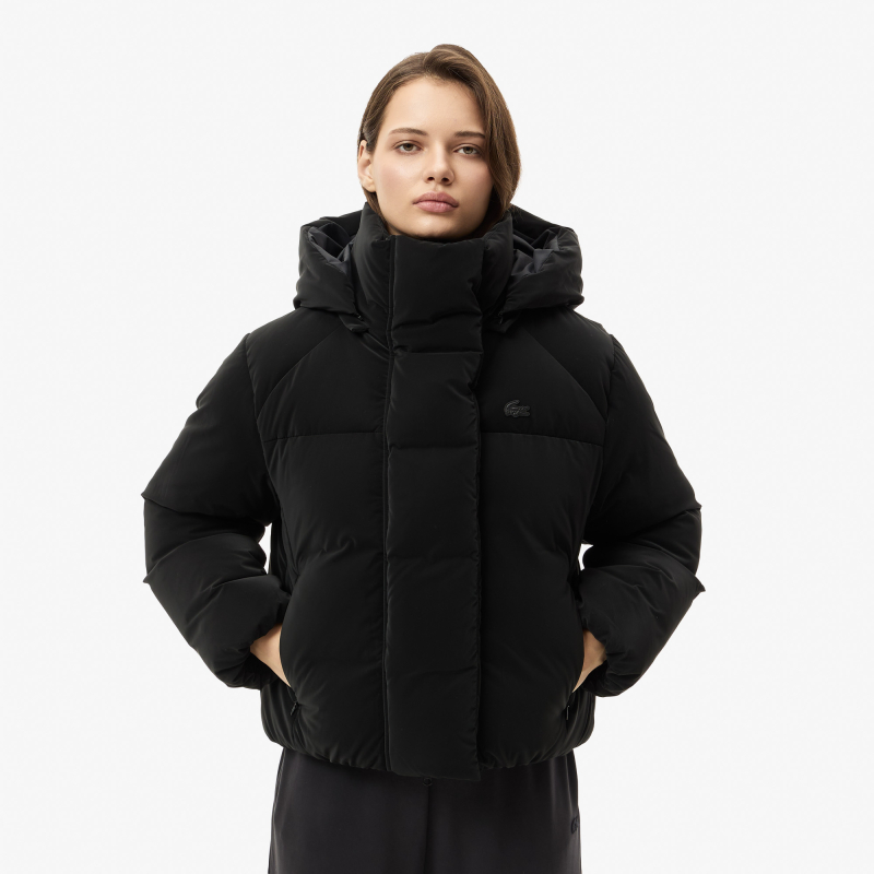 

Женская укороченная куртка Lacoste с капюшоном, Чёрный