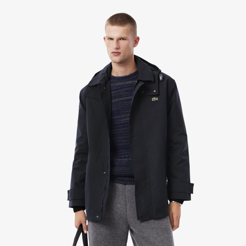 

Мужская водоотталкивающая парка Lacoste средней длины с капюшоном, Синий