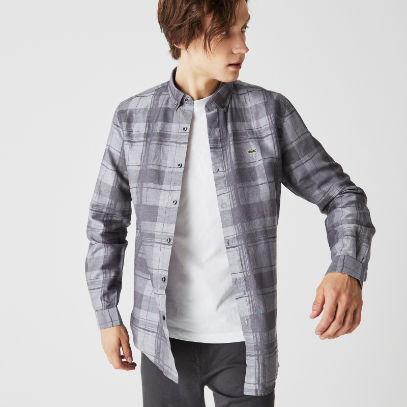 

Мужская рубашка Lacoste Slim Fit, Серый