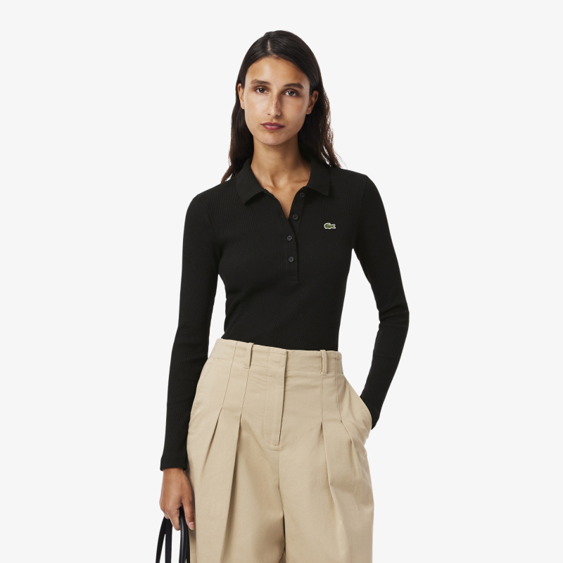 

Женское поло Lacoste Slim Fit L.12.D, Чёрный