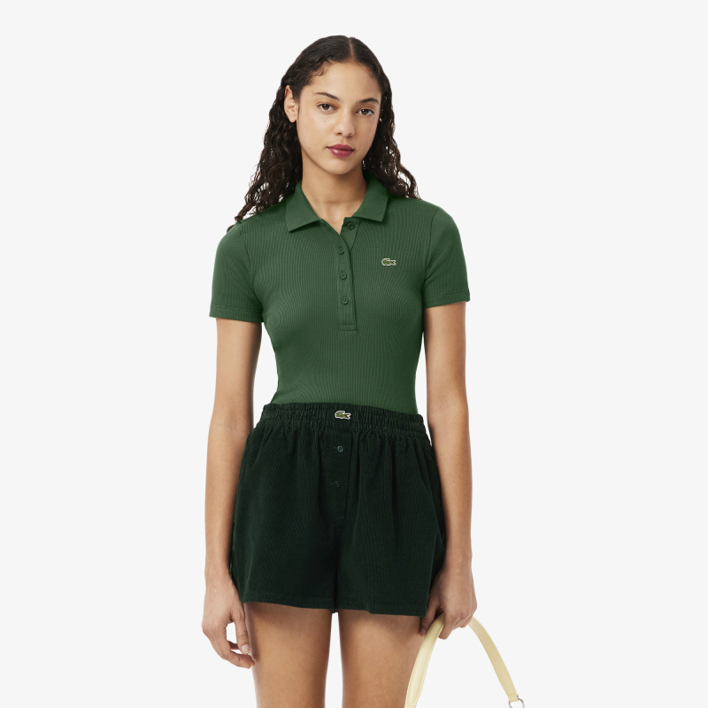 

Женское поло Lacoste Slim Fit из органического хлопка, Зелёный