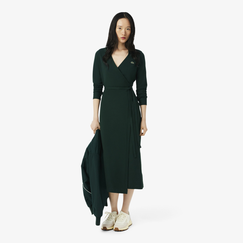 

Эластичное хлопковое платье Lacoste, Зёленый