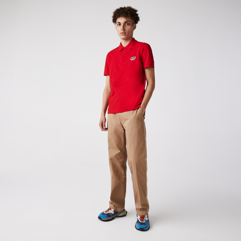 

Мужское поло Lacoste Regular Fit из органического хлопка, Красный