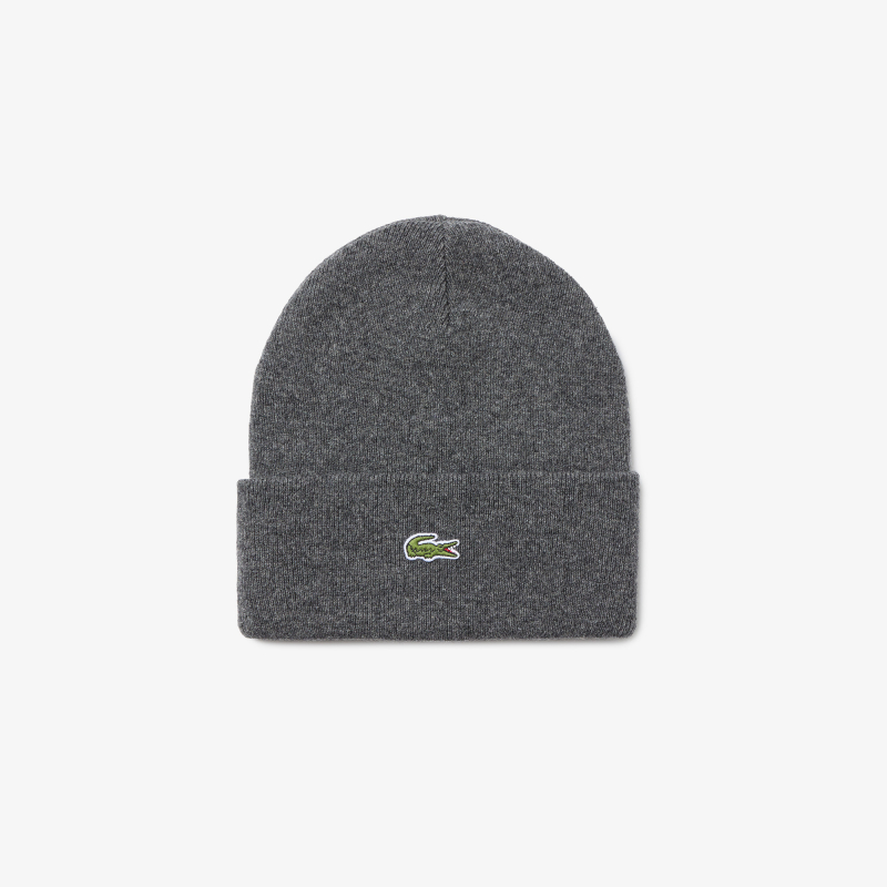

Шерстяная шапка Lacoste Unisex в рубчик, Серый