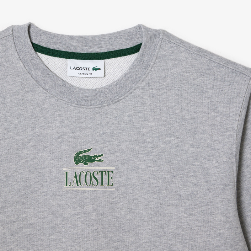 Хлопковый свитшот Lacoste Unisex #SH1156 CCA-серый | Интернет