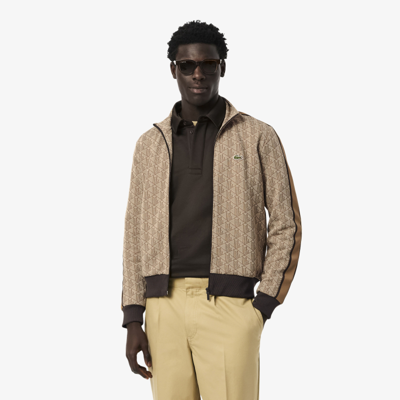 

Мужская жаккардовая толстовка Lacoste PARIS с монограммой, Коричневый