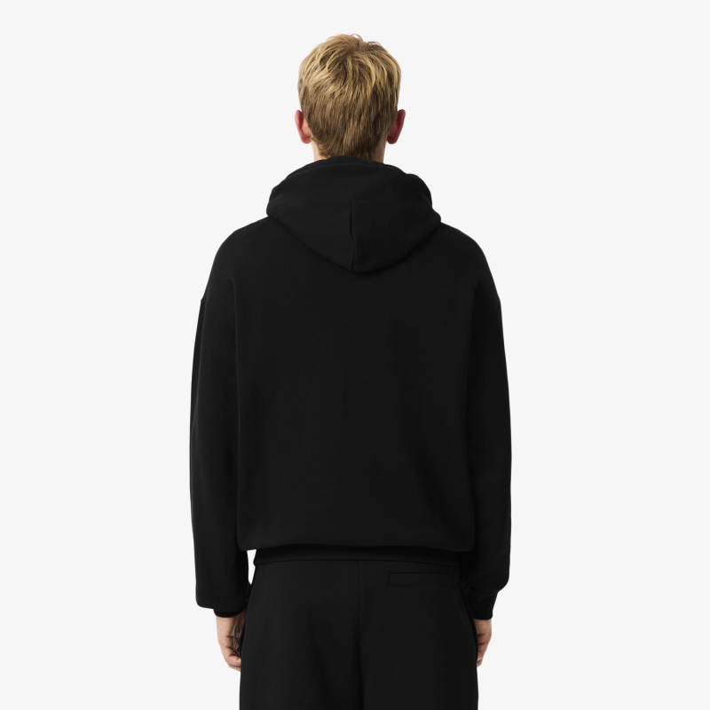 Мужской хлопковый свитшот Lacoste Loose Fit #SH6406 031-чёрный