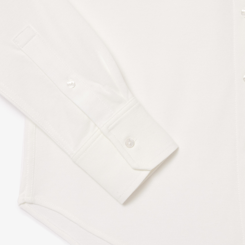 Женская хлопковая рубашка Lacoste с нашивкой-логотипом