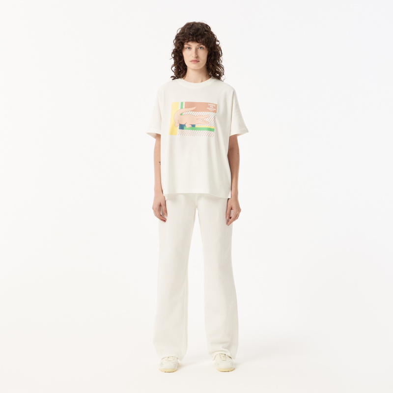Женская футболка Lacoste из хлопка