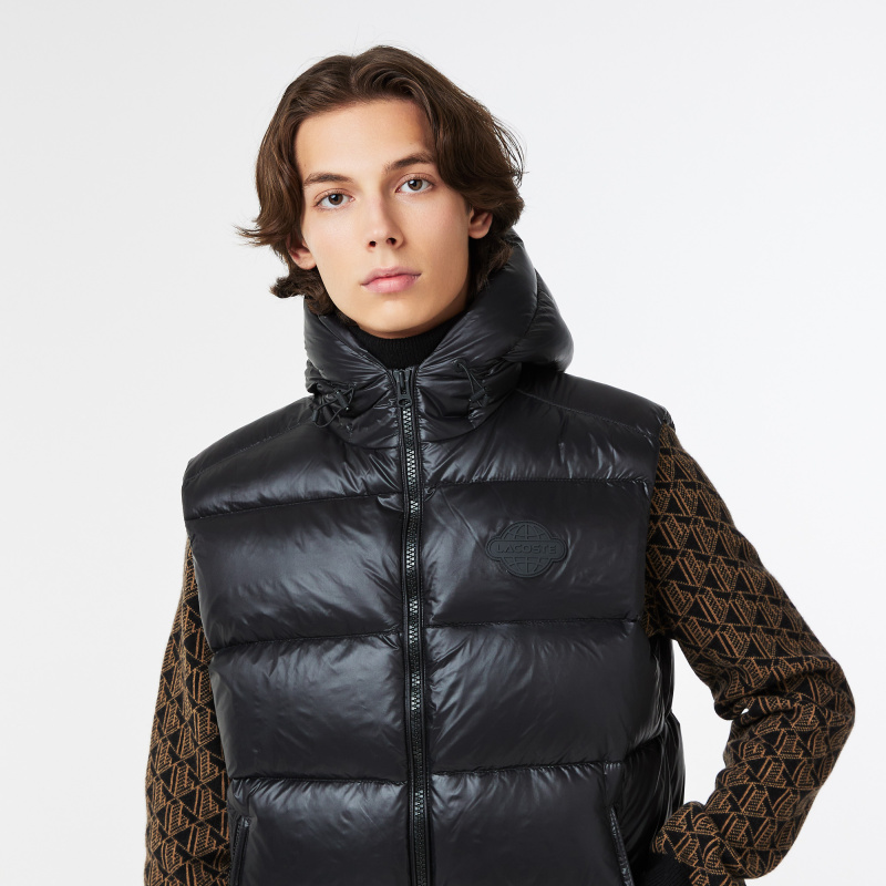 Мужская стёганая жилетка Lacoste с капюшоном