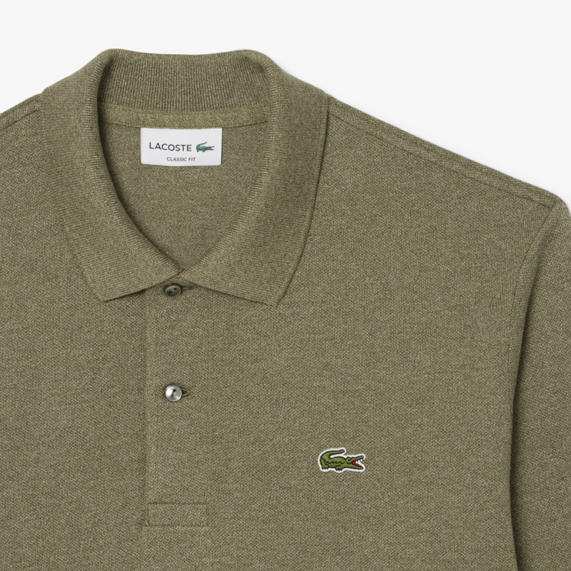 Мужское поло Lacoste L.12.21 классического кроя с длинным рукавом