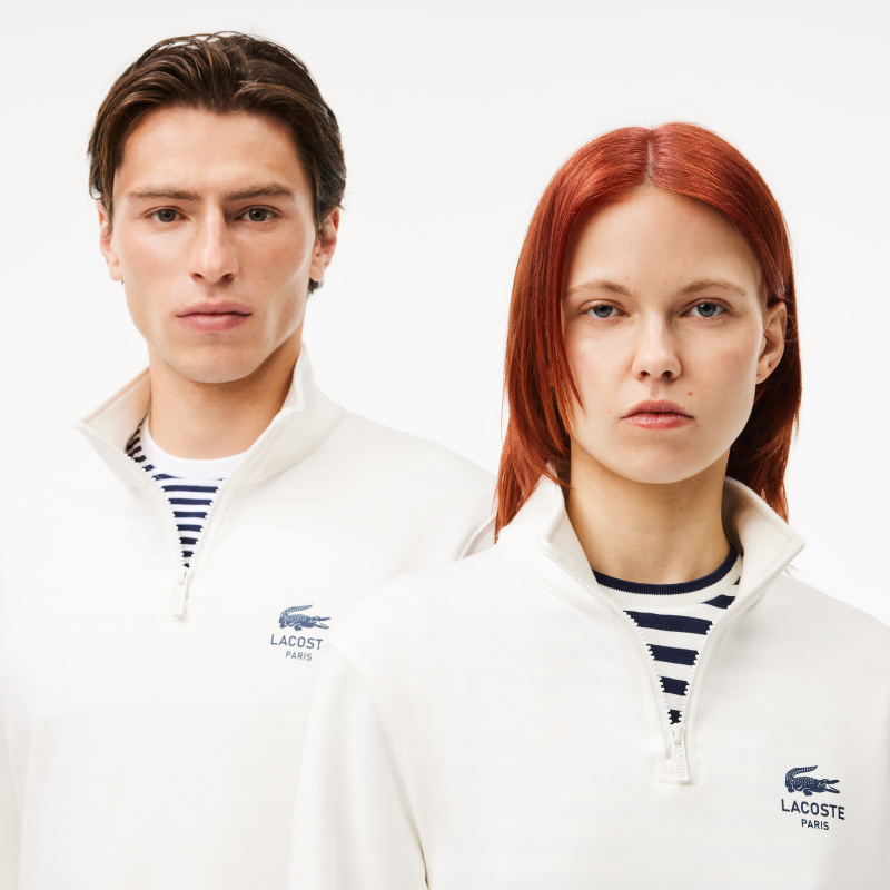 Свитшот Lacoste унисекс с застежкой-молнией с высоким воротом