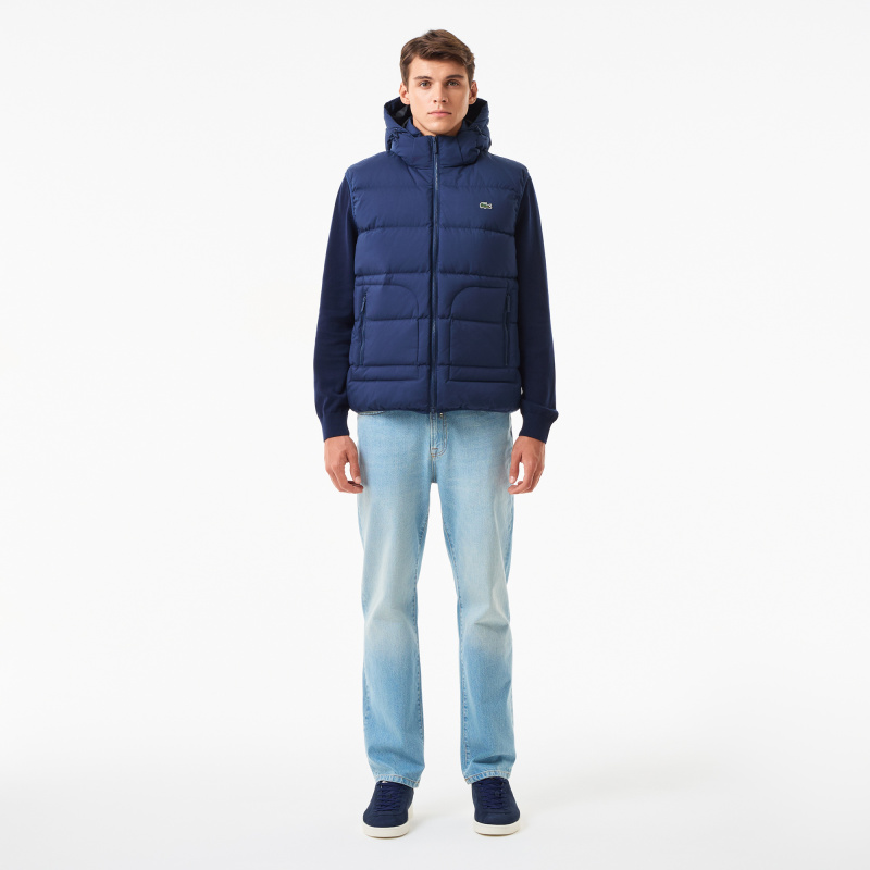 Мужской утеплённый жилет Lacoste с капюшоном