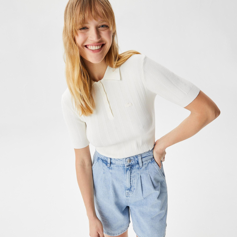 Женское вязаное поло Lacoste Slim Fit