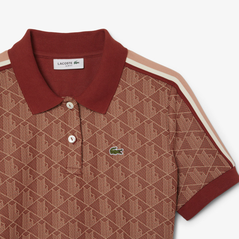 Женское облегающее платье-поло Lacoste с монограммой