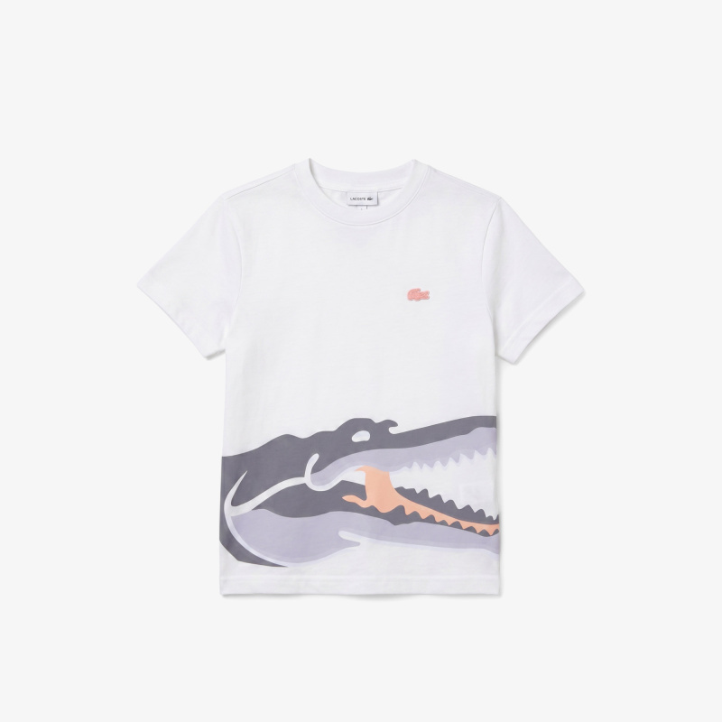 Детская хлопковая футболка Lacoste