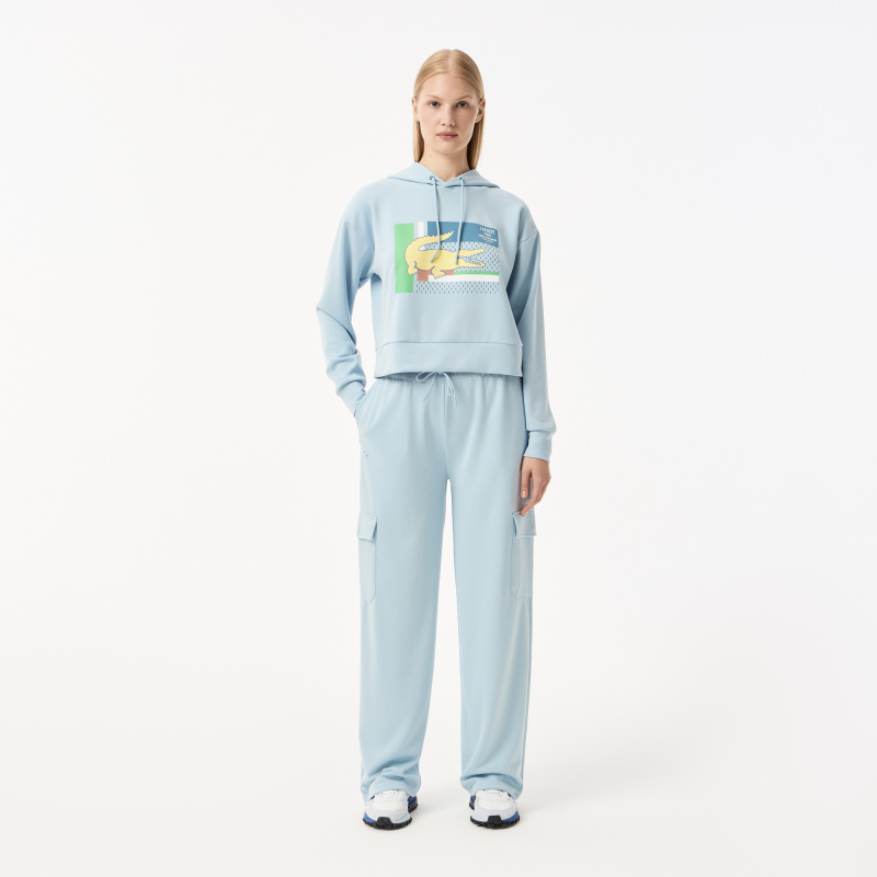 Женская короткая толстовка Lacoste с капюшоном