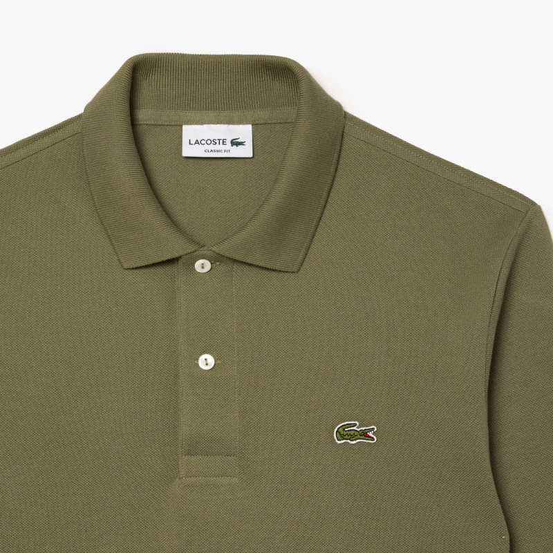 Мужское поло Lacoste L.13.12 классического кроя с длинным рукавом