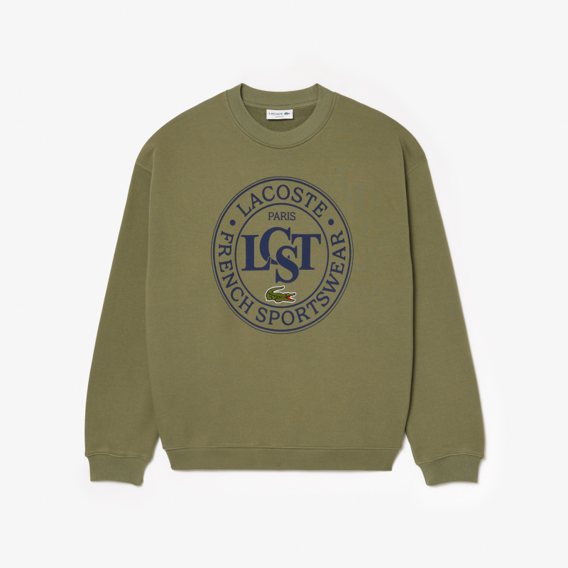 Мужской флисовый свитшот Lacoste свободного кроя