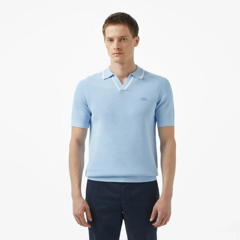 Мужское вязаное поло Lacoste из вискозы
