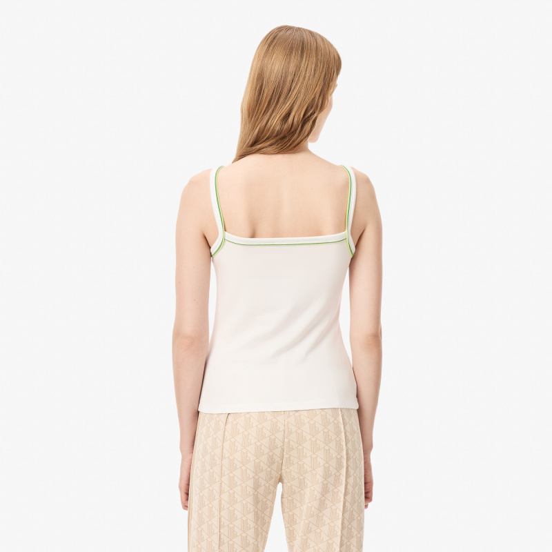 Женская хлопковая майка Lacoste с контрастными акцентами