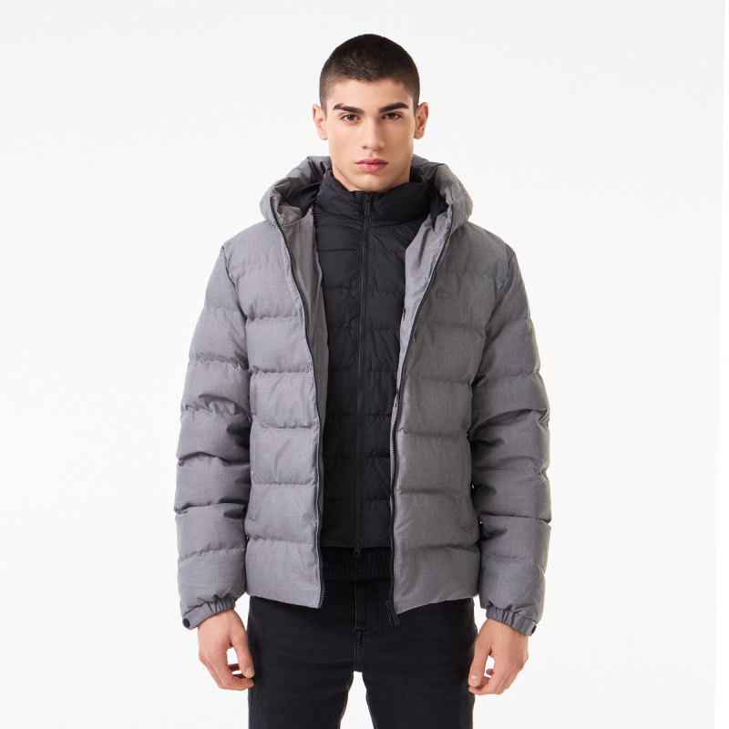 Мужской стёганый пуховик Lacoste с капюшоном