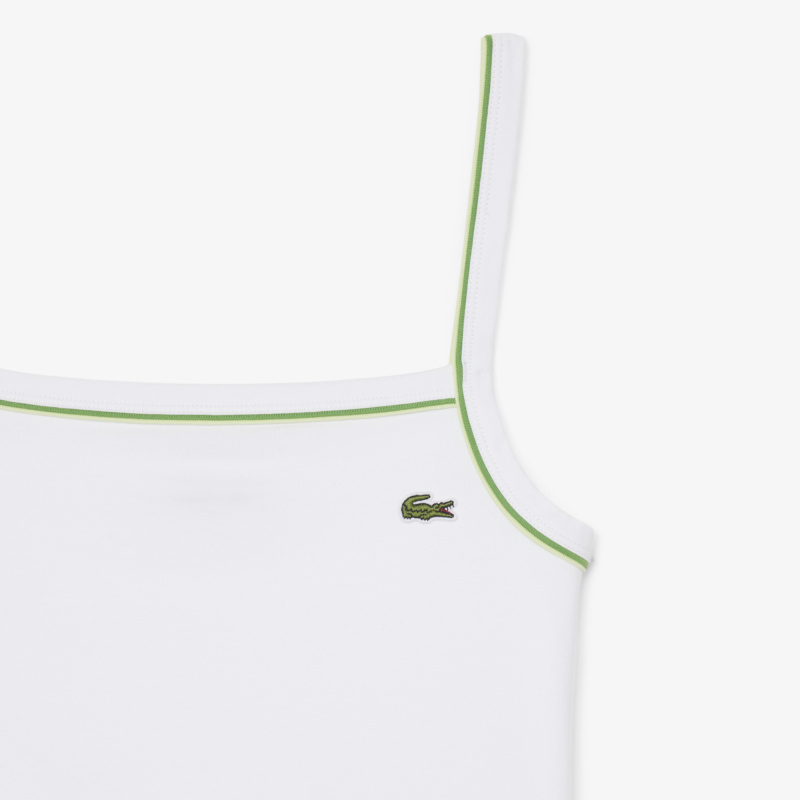 Женская хлопковая майка Lacoste с контрастными акцентами