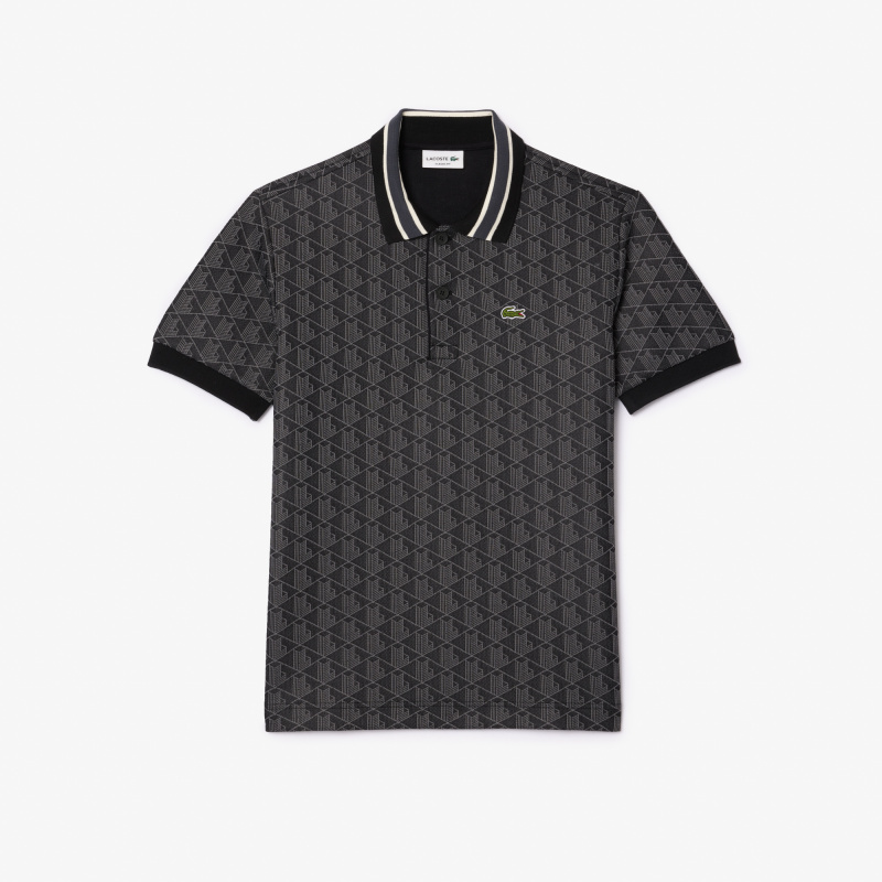 Мужское поло Lacoste классического кроя с монограммой