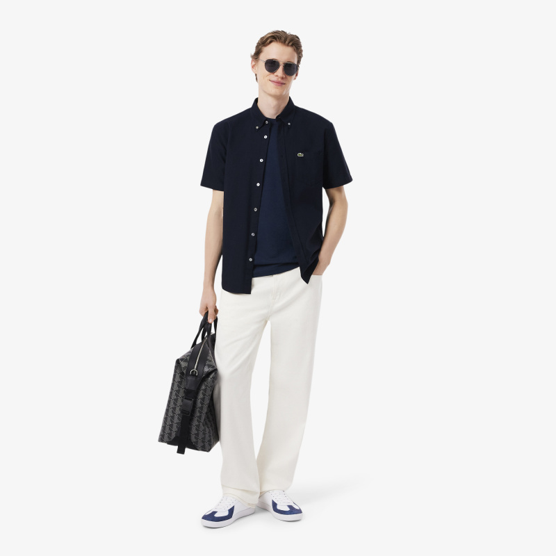 Мужская хлопковая футболка Lacoste из смеси льна