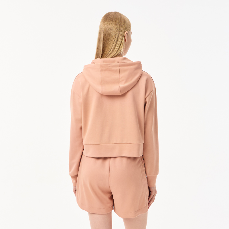 Женская короткая толстовка Lacoste с капюшоном