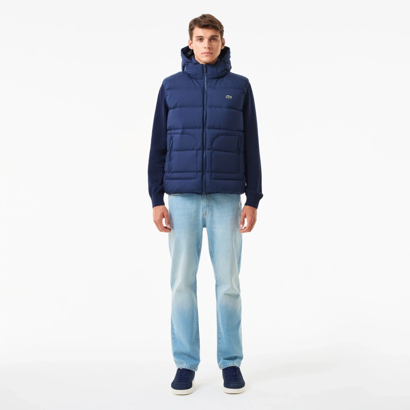 Мужской утеплённый жилет Lacoste с капюшоном