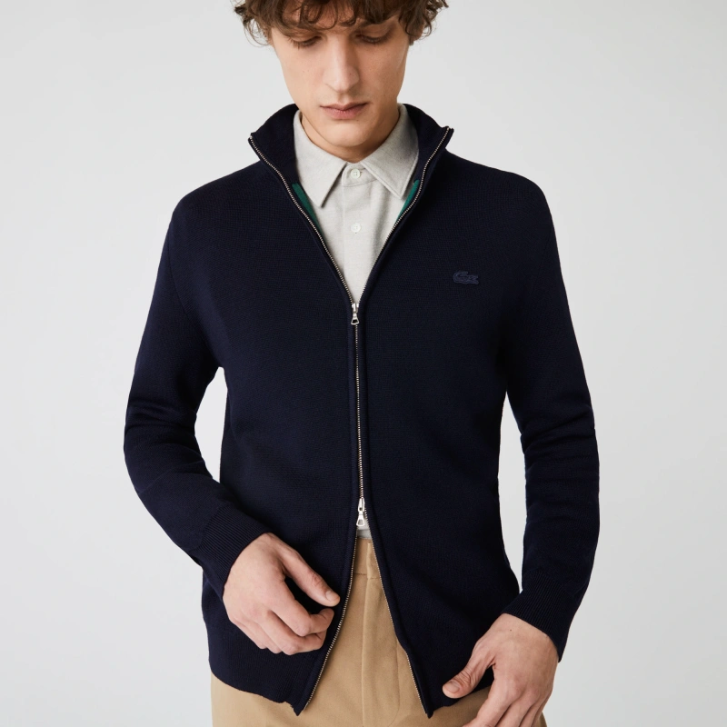 Мужской шерстяной свитер Lacoste на молнии