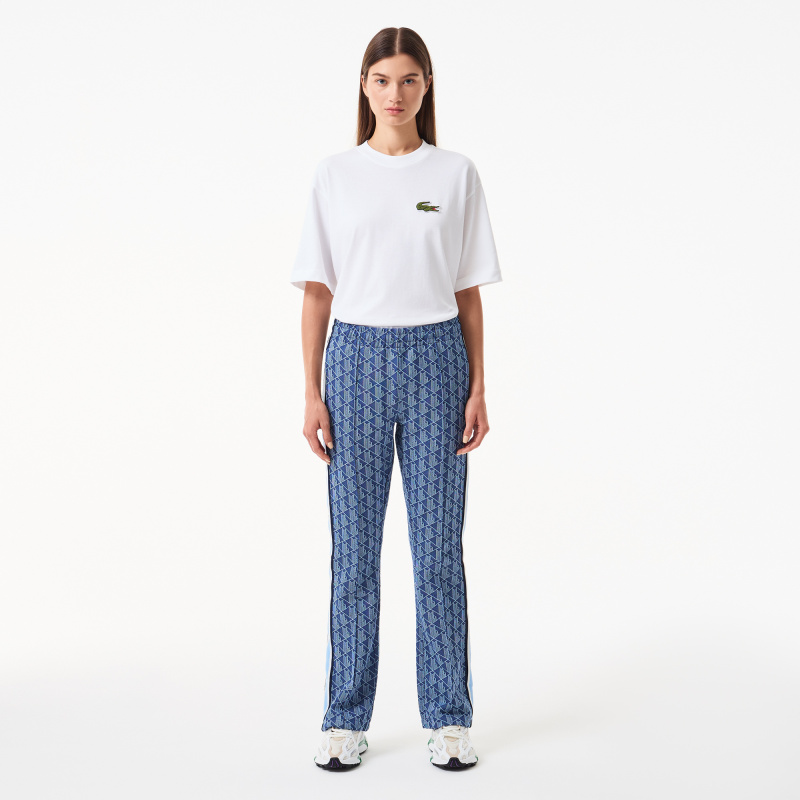Женские расклешенные спортивные брюки Lacoste с монограммой