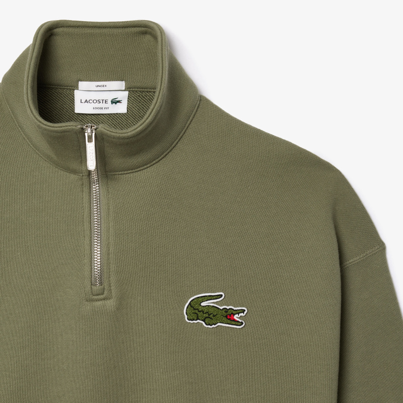 Толстовка Lacoste унисекс с молнией и высоким воротом