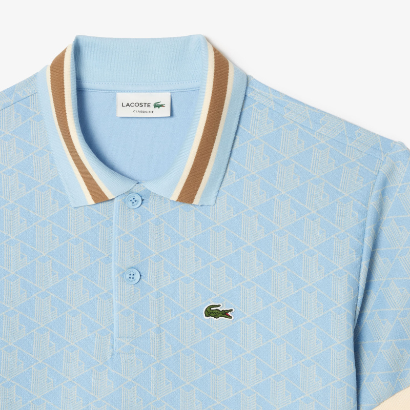 Мужское поло Lacoste классического кроя с монограммой