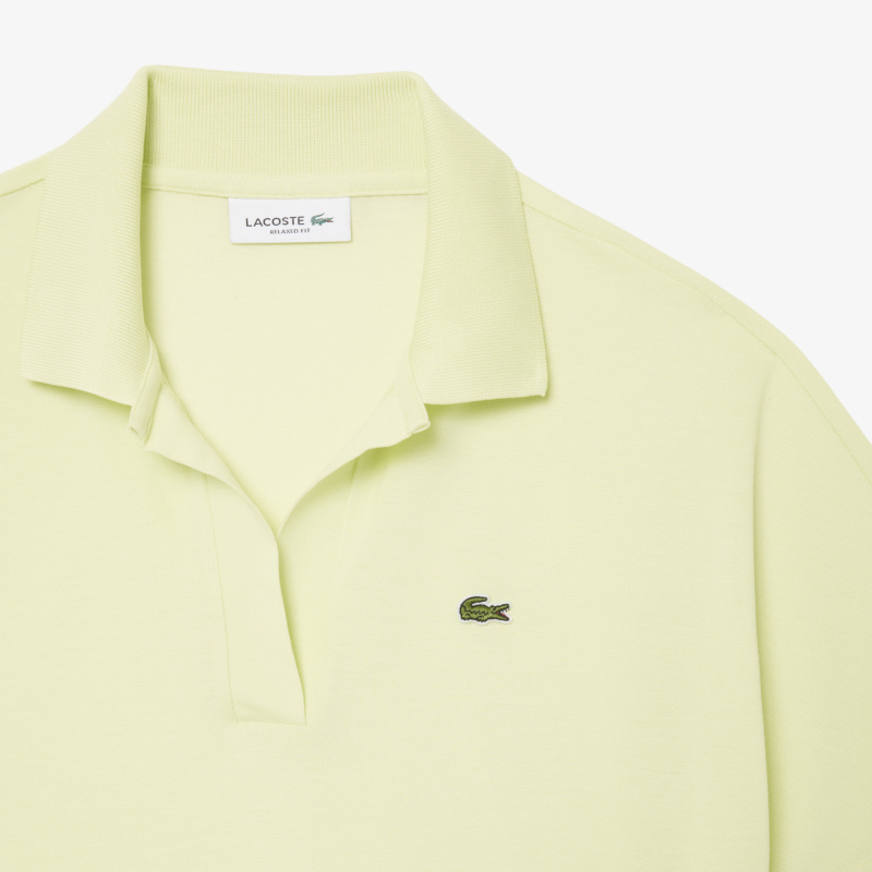 Женская рубашка-поло Lacoste из струящегося хлопка свободного кроя