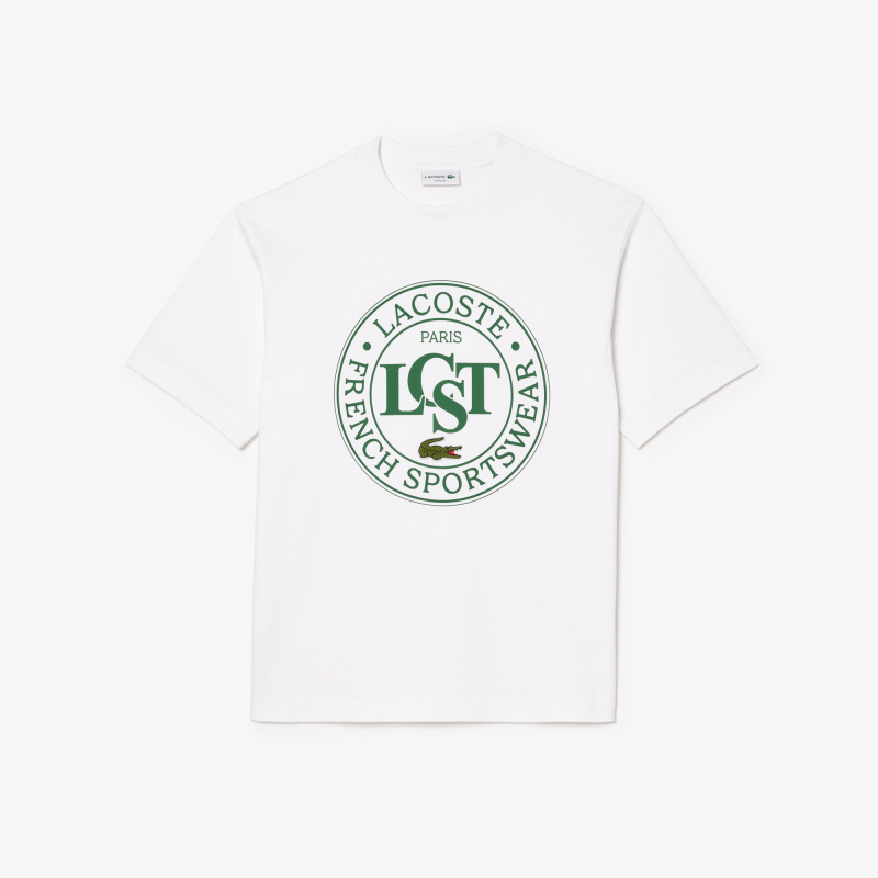Мужская футболка Lacoste из плотного хлопка с принтом