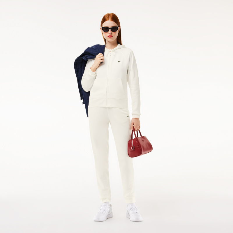 Женская флисовая толстовка Lacoste с капюшоном на молнии