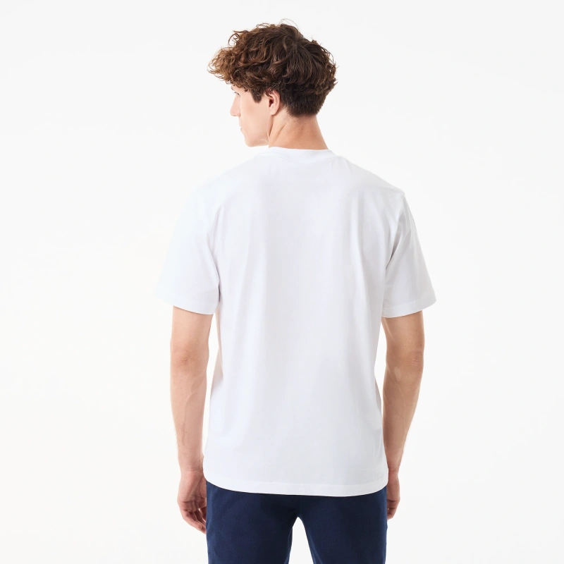 Мужская футболка Lacoste из хлопка с нагрудным карманом