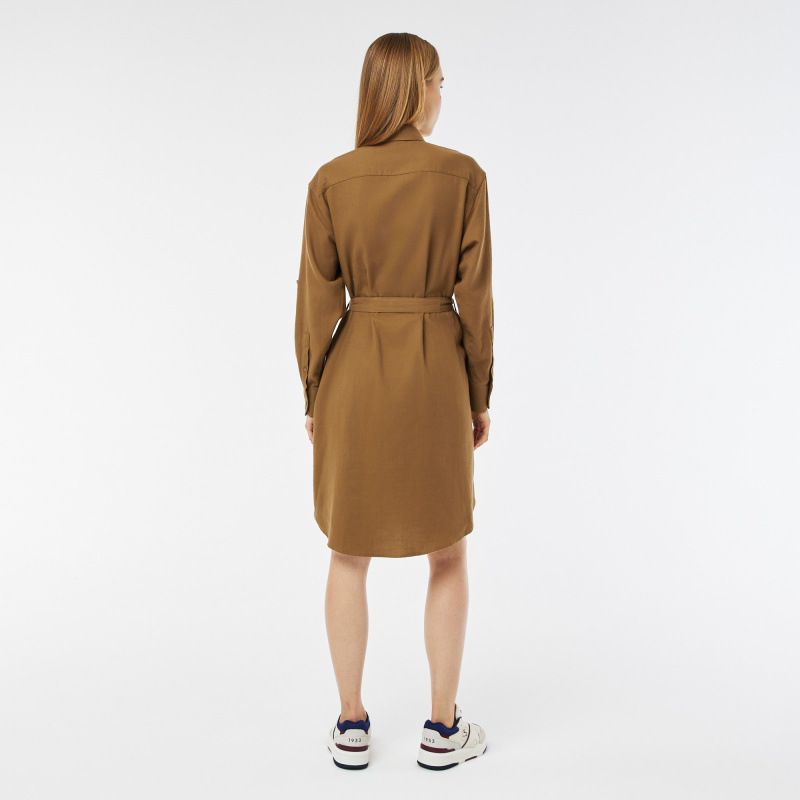 Платье Lacoste стандартного кроя с длинными рукавами и поясом