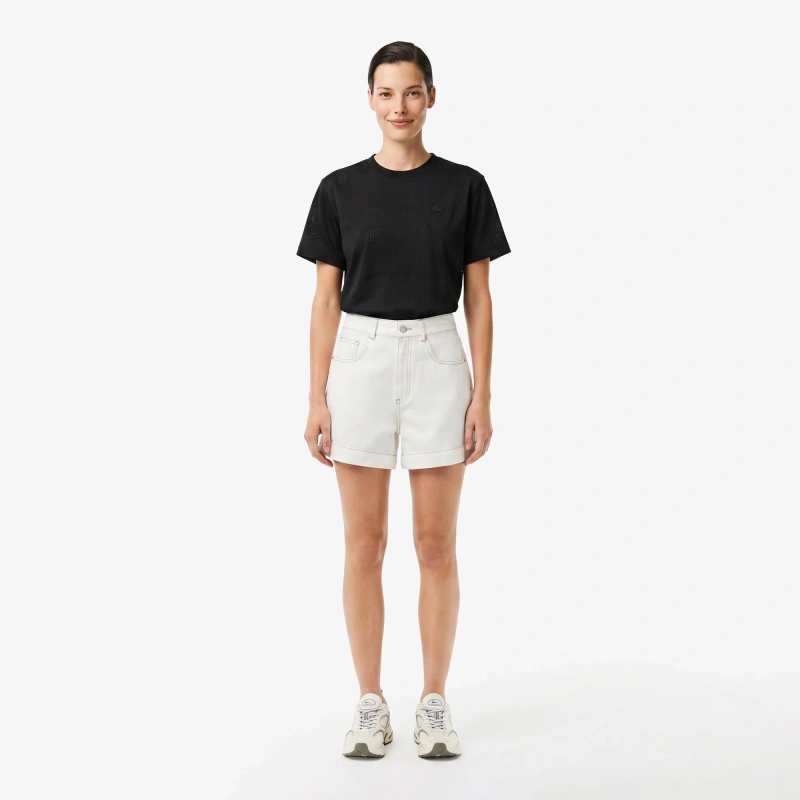 Женская хлопковая футболка Lacoste