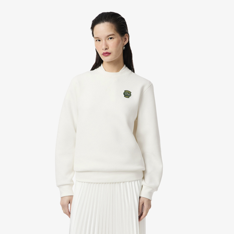 Женский свитшот Lacoste с круглым вырезом и нашивкой