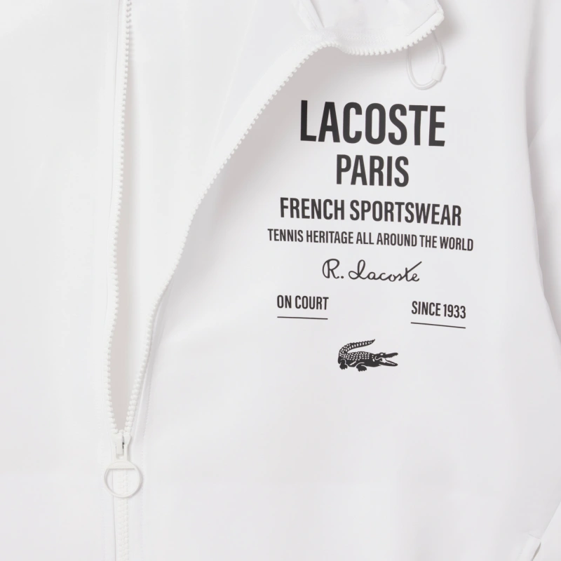 Женская укороченная куртка Lacoste на молнии с капюшоном