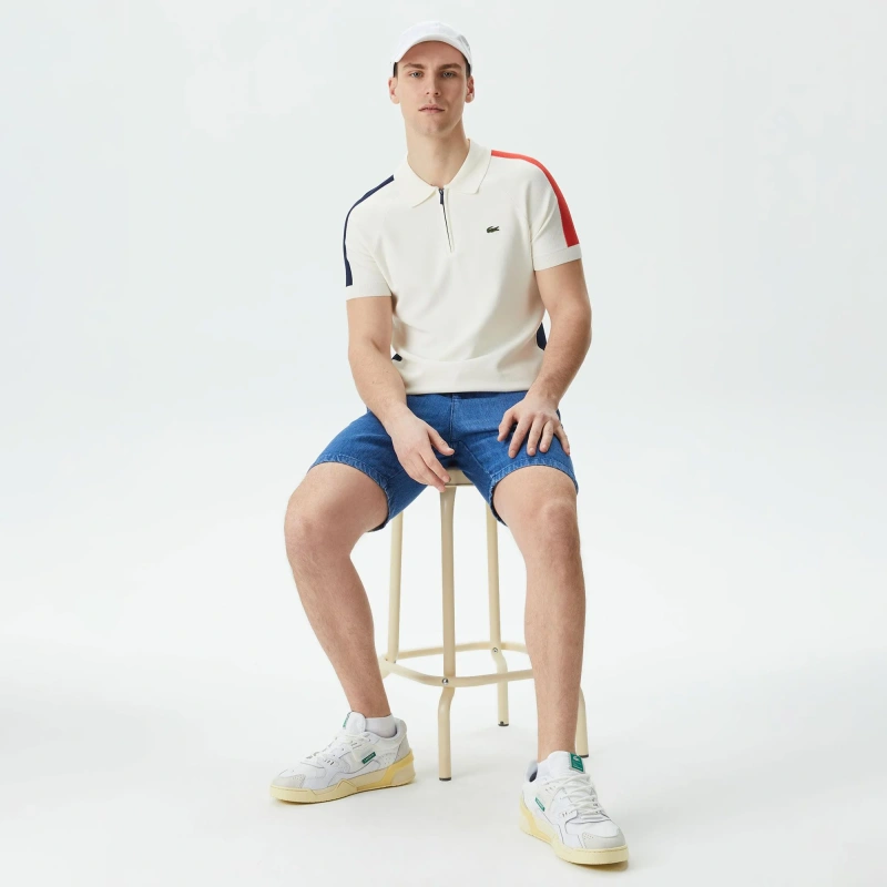 Мужское трикотажное поло Lacoste на молнии
