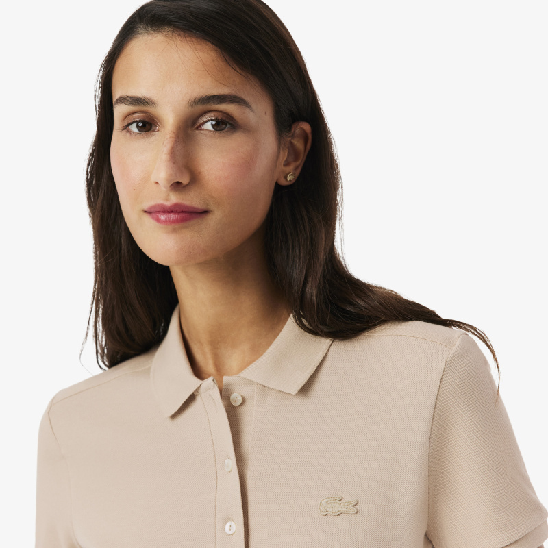 Женское поло Lacoste приталенного кроя из эластичного хлопка