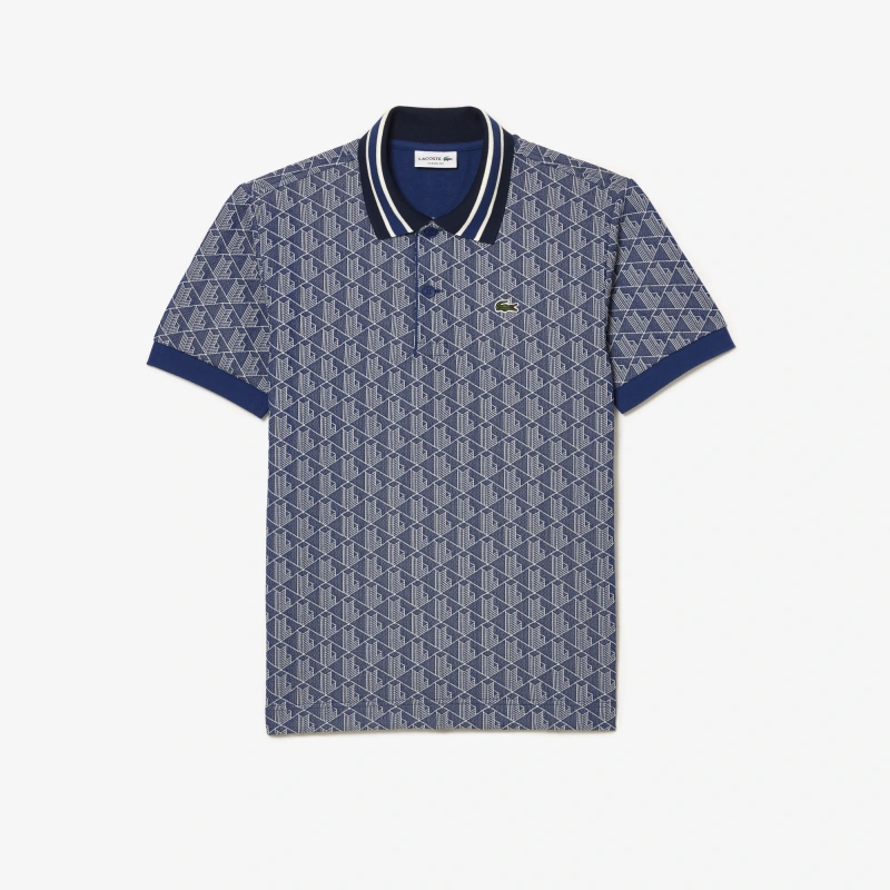 Мужское поло Lacoste классического кроя с монограммой