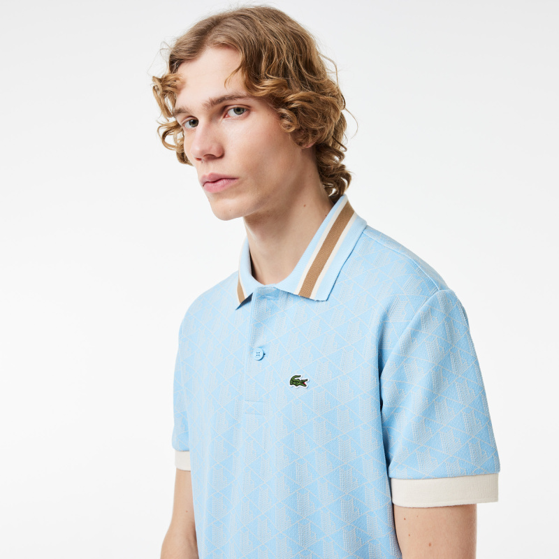 Мужское поло Lacoste классического кроя с монограммой